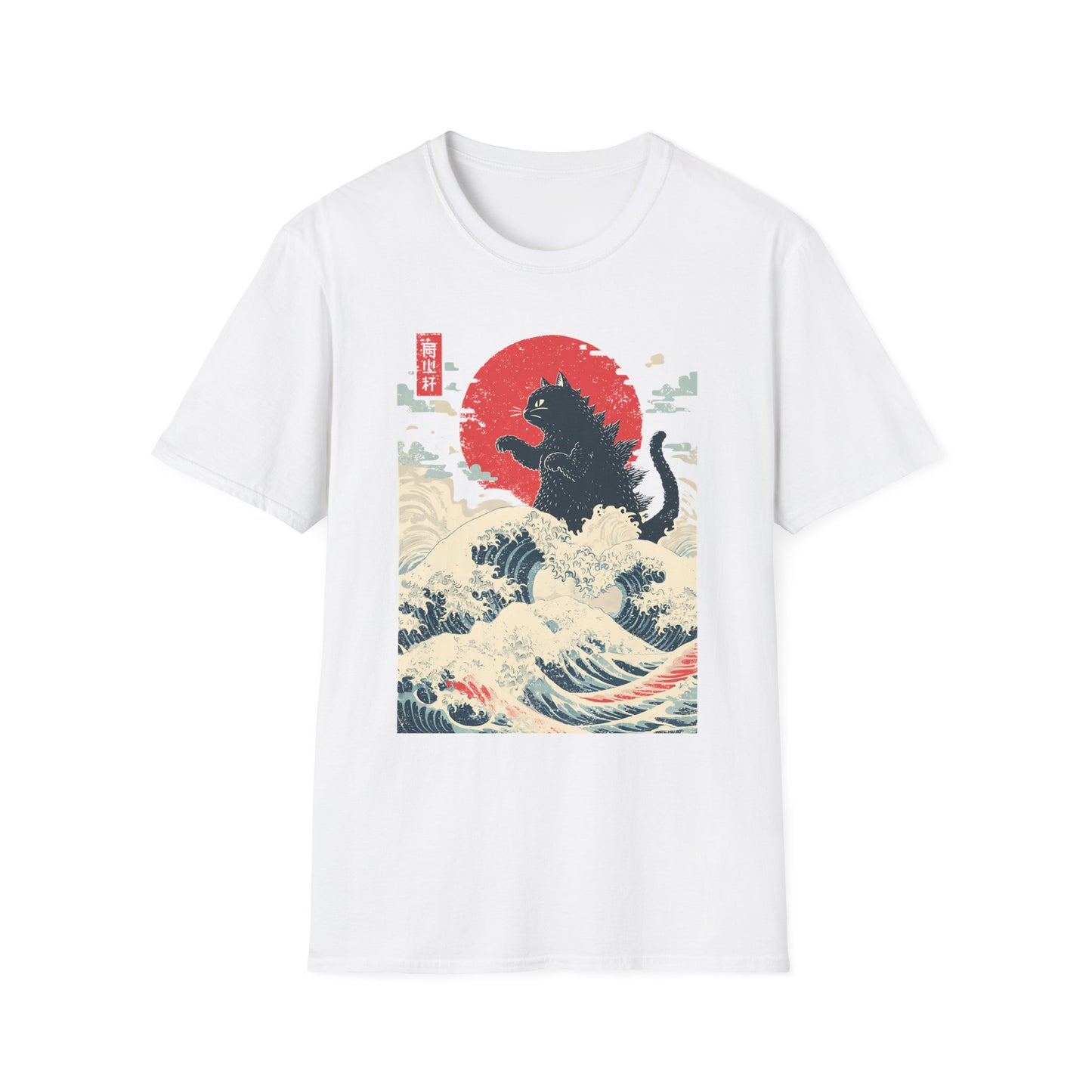 Catzilla Japanese Wave Retro Cat T-Shirt