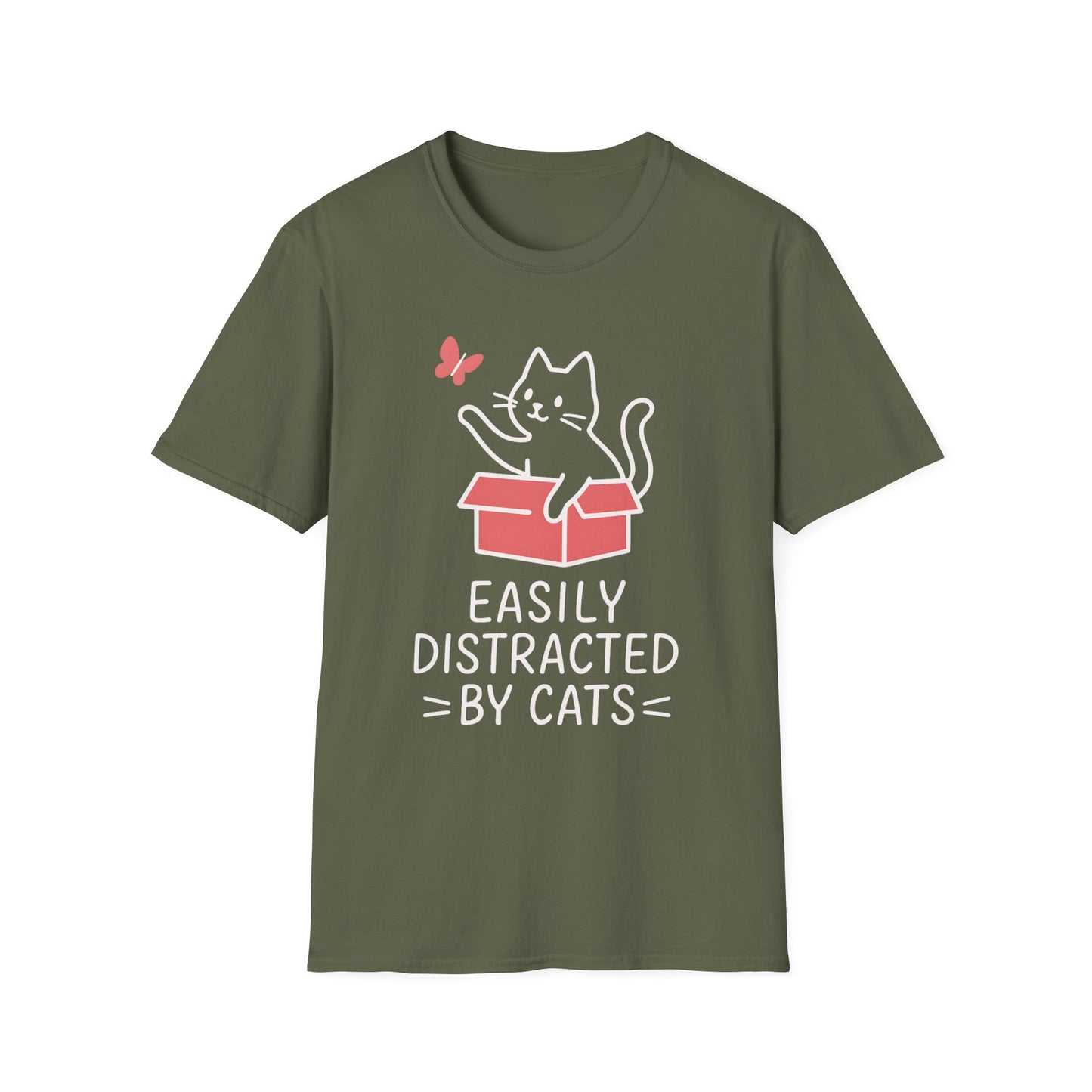 Easily Distracted by Cats Box T-Shirt