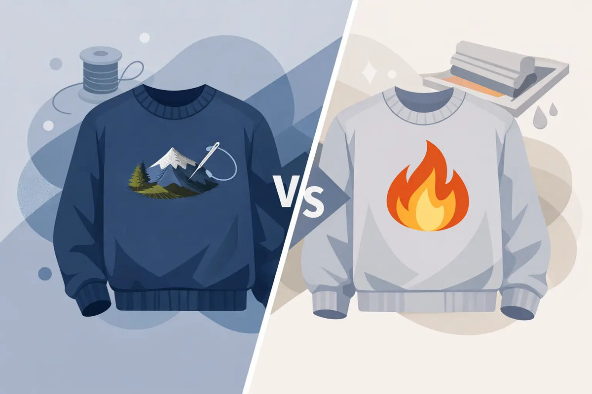 Embroidered Sweatshirts vs Printed Sweatshirts