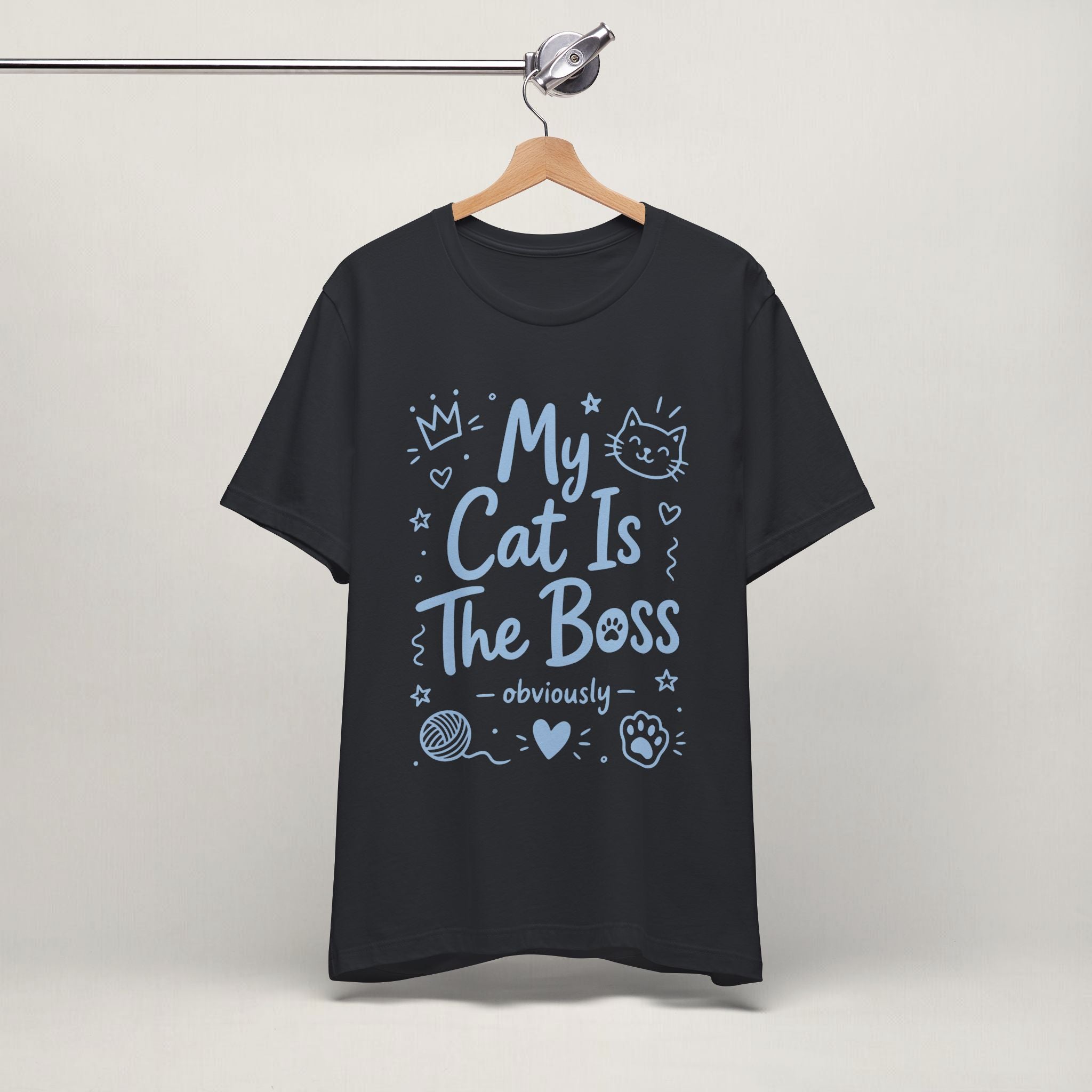 Close-up of The Boss Obviously print on vintage black unisex t-shirt