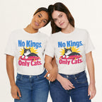 Model wearing vintage black No Kings Only Cats cat t-shirt