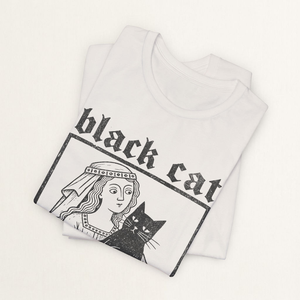 Folded vintage white Black Cat Mother cat t-shirt