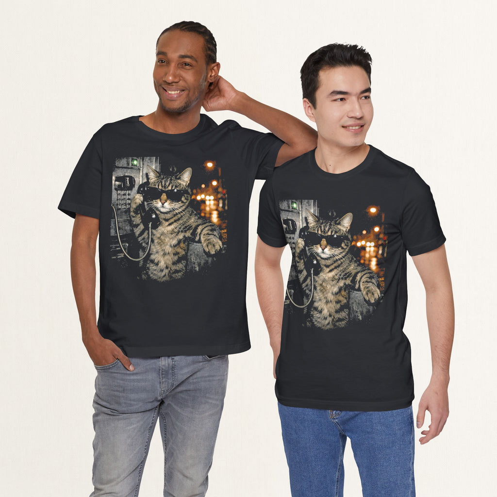 Folded vintage black Midnight Call t-shirt showing fabric and print detail