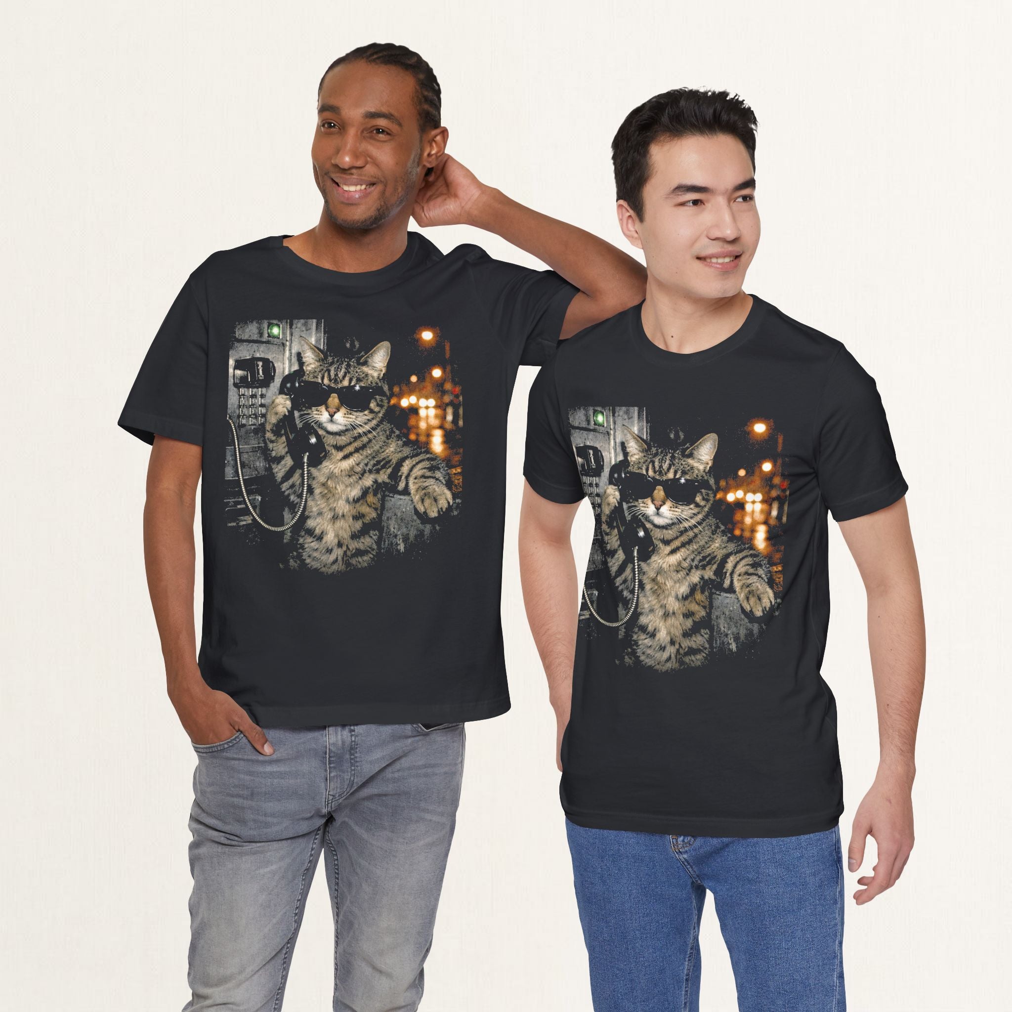 Folded vintage black Midnight Call t-shirt showing fabric and print detail