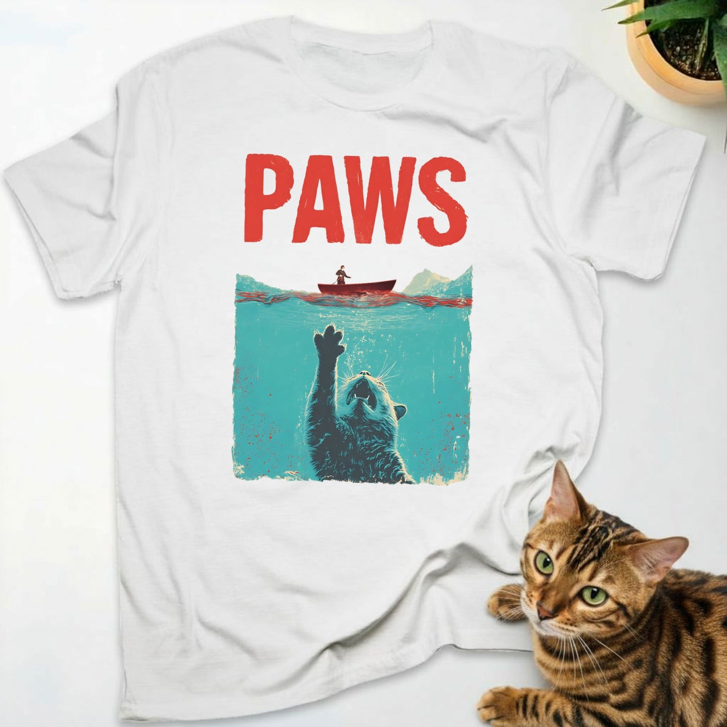 PAWS Funny Cat Parody T-Shirt