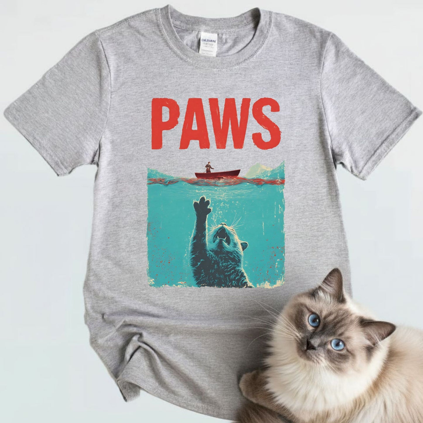 PAWS Funny Cat Parody T-Shirt