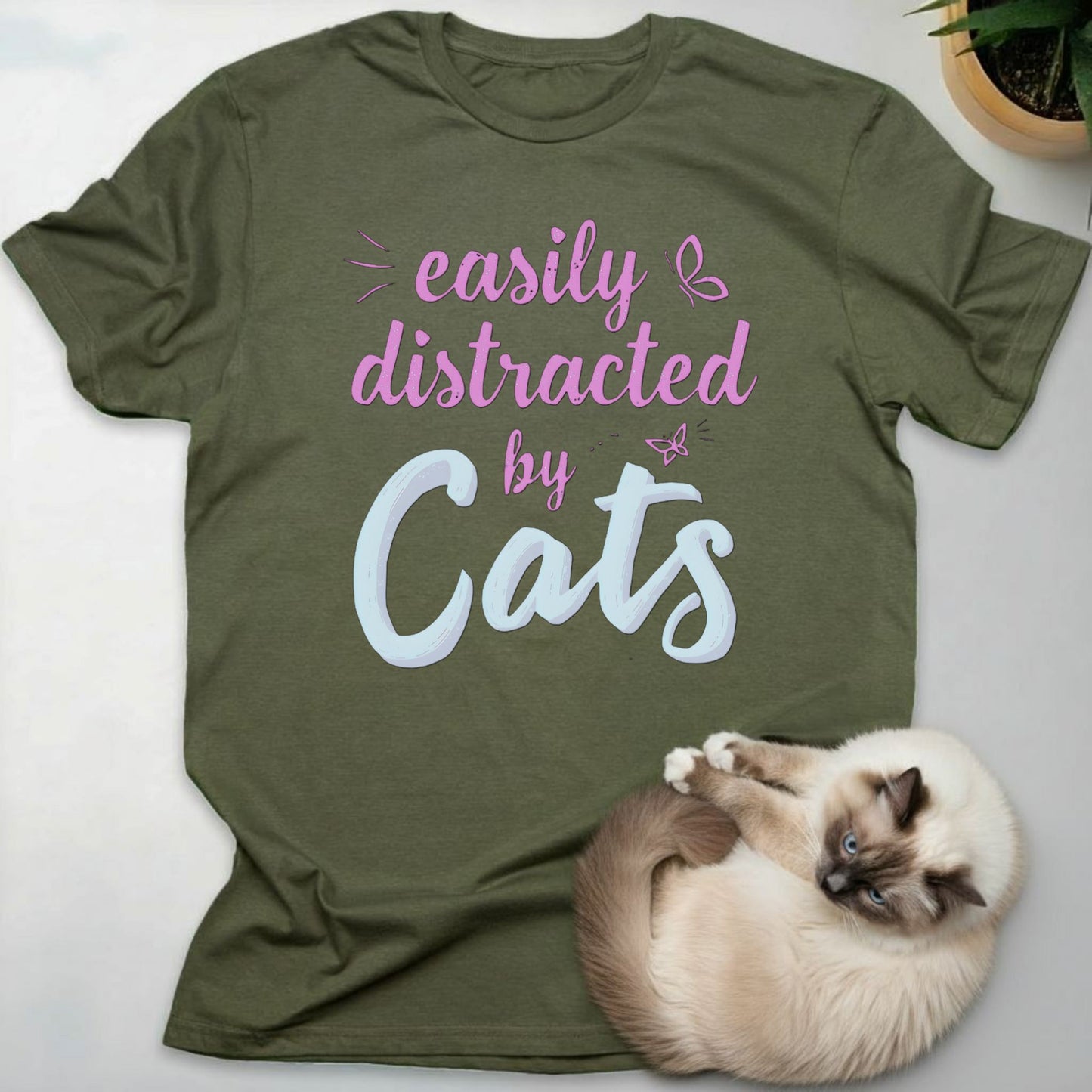 Easily Distracted by Cats T-Shirt