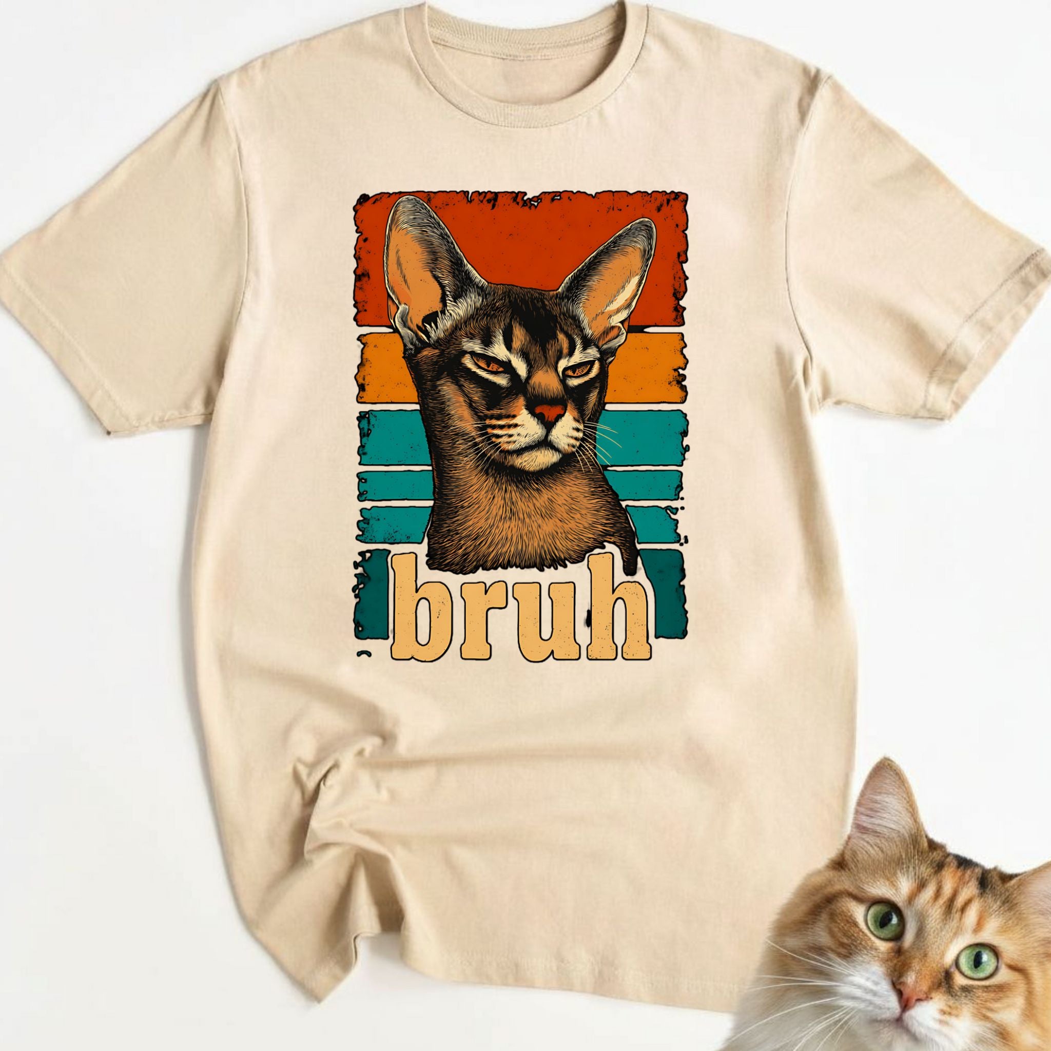 Bruh Abyssinian Cat Retro T-Shirt