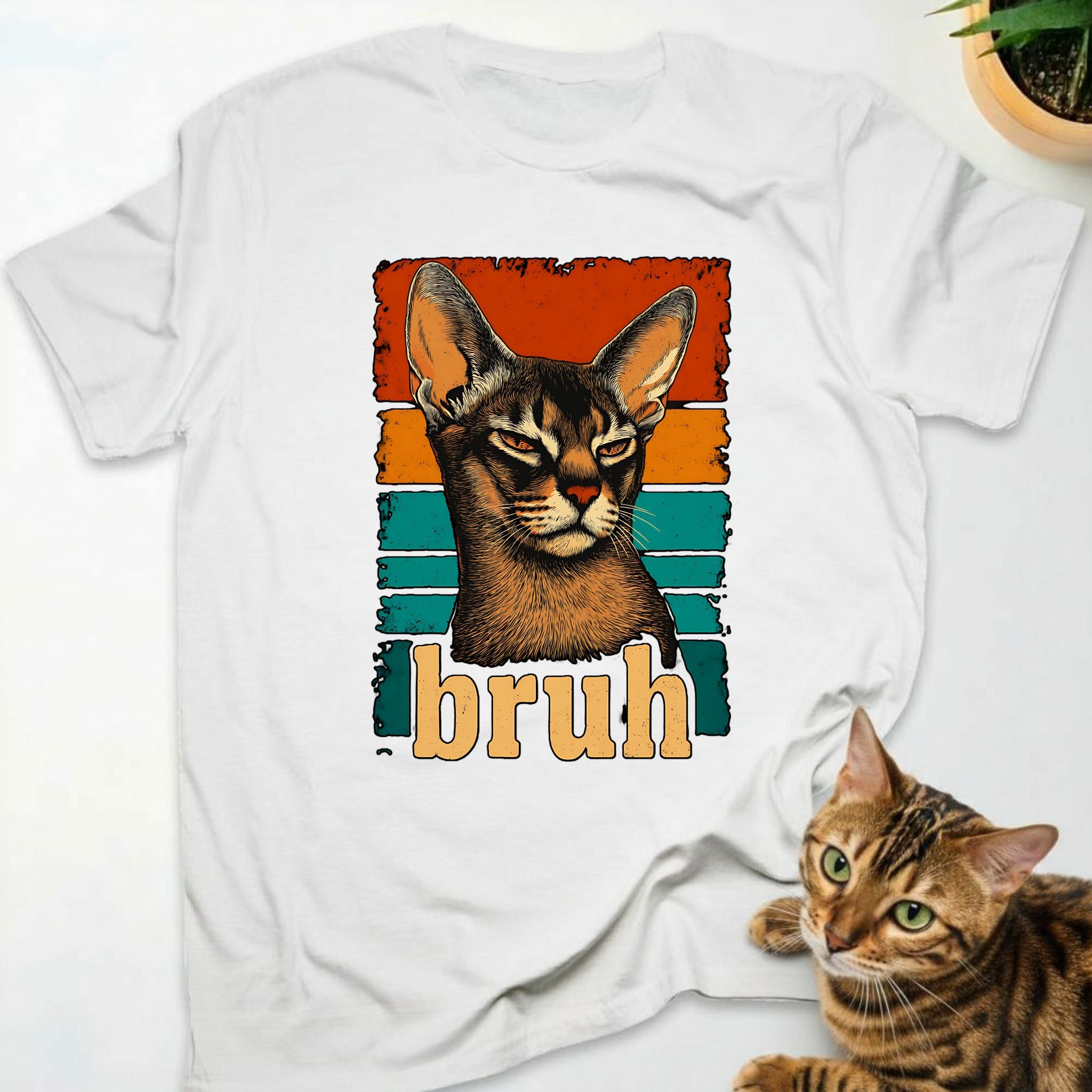 Bruh Abyssinian Cat Retro T-Shirt