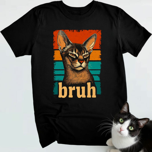 Bruh Abyssinian Cat Retro T-Shirt
