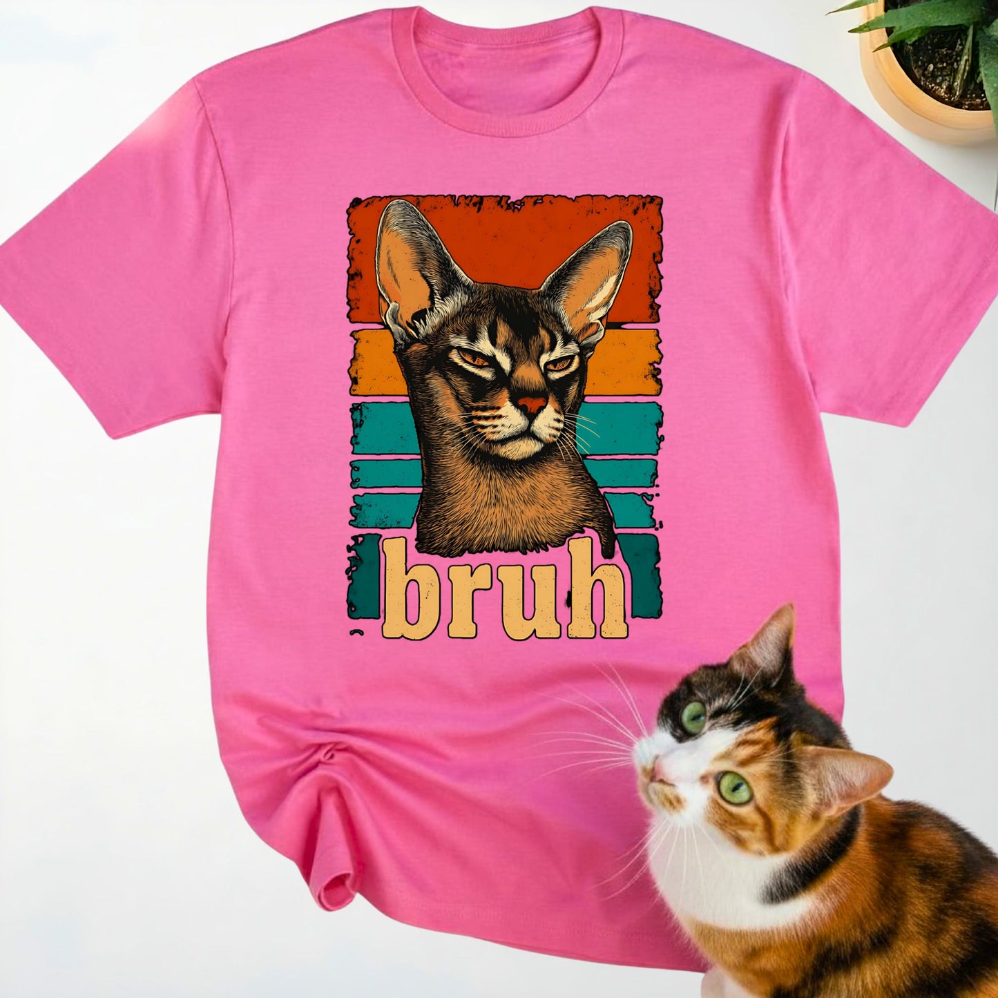 Bruh Abyssinian Cat Retro T-Shirt