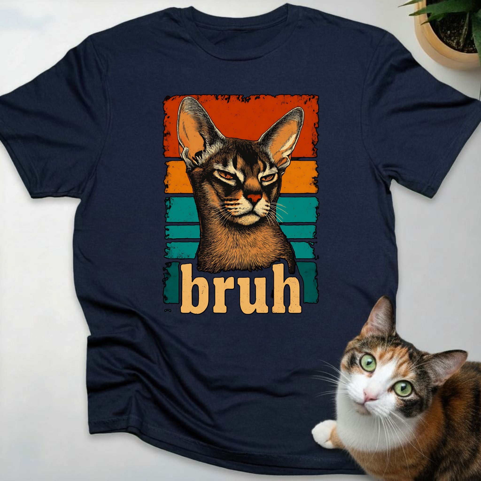 Bruh Abyssinian Cat Retro T-Shirt