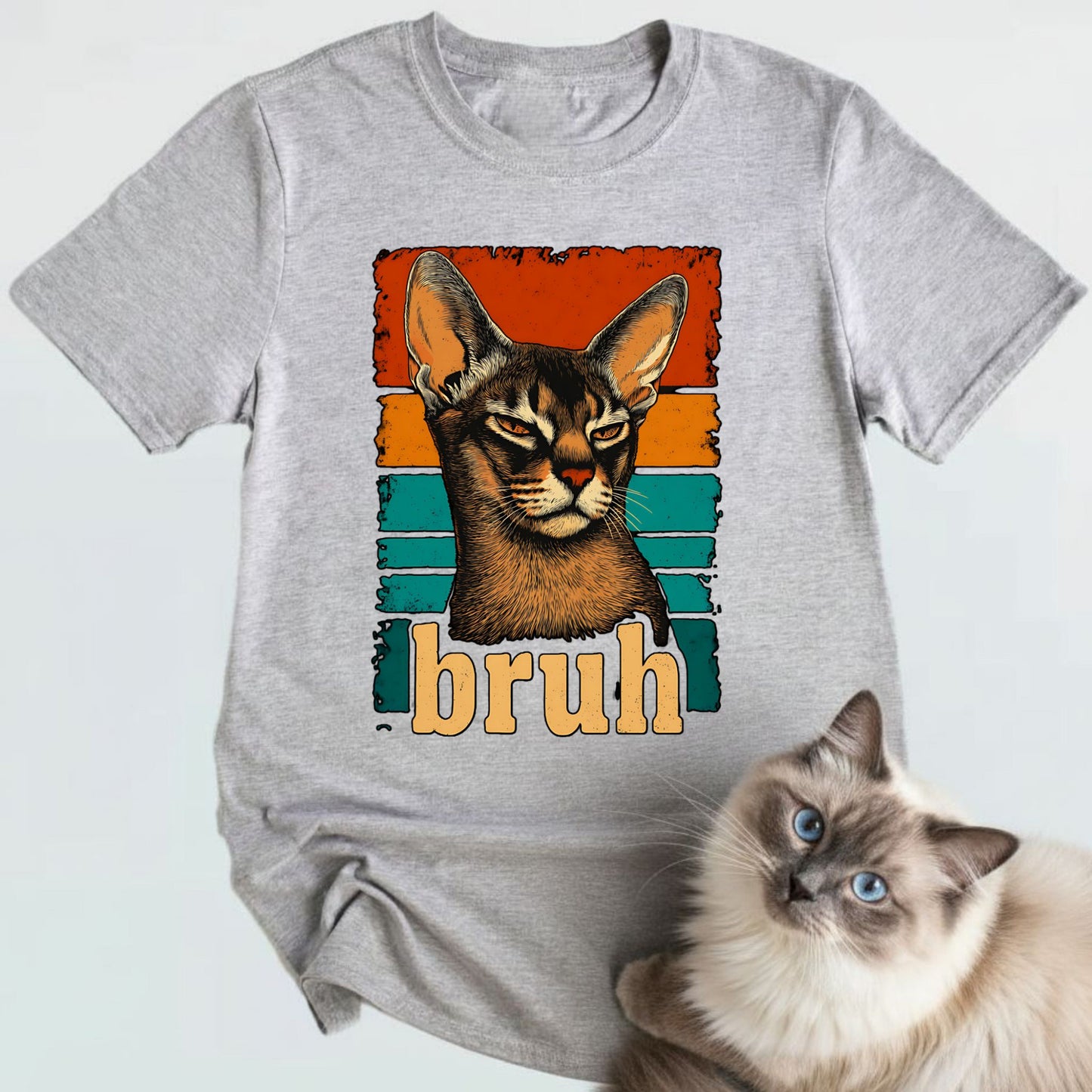 Bruh Abyssinian Cat Retro T-Shirt