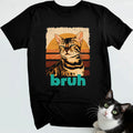 Bengal Cat Retro Sunset "Bruh" T-Shirt