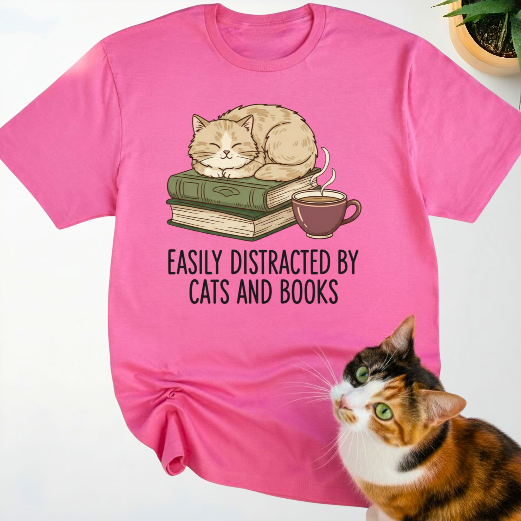 Easily Distracted By Cats And Books