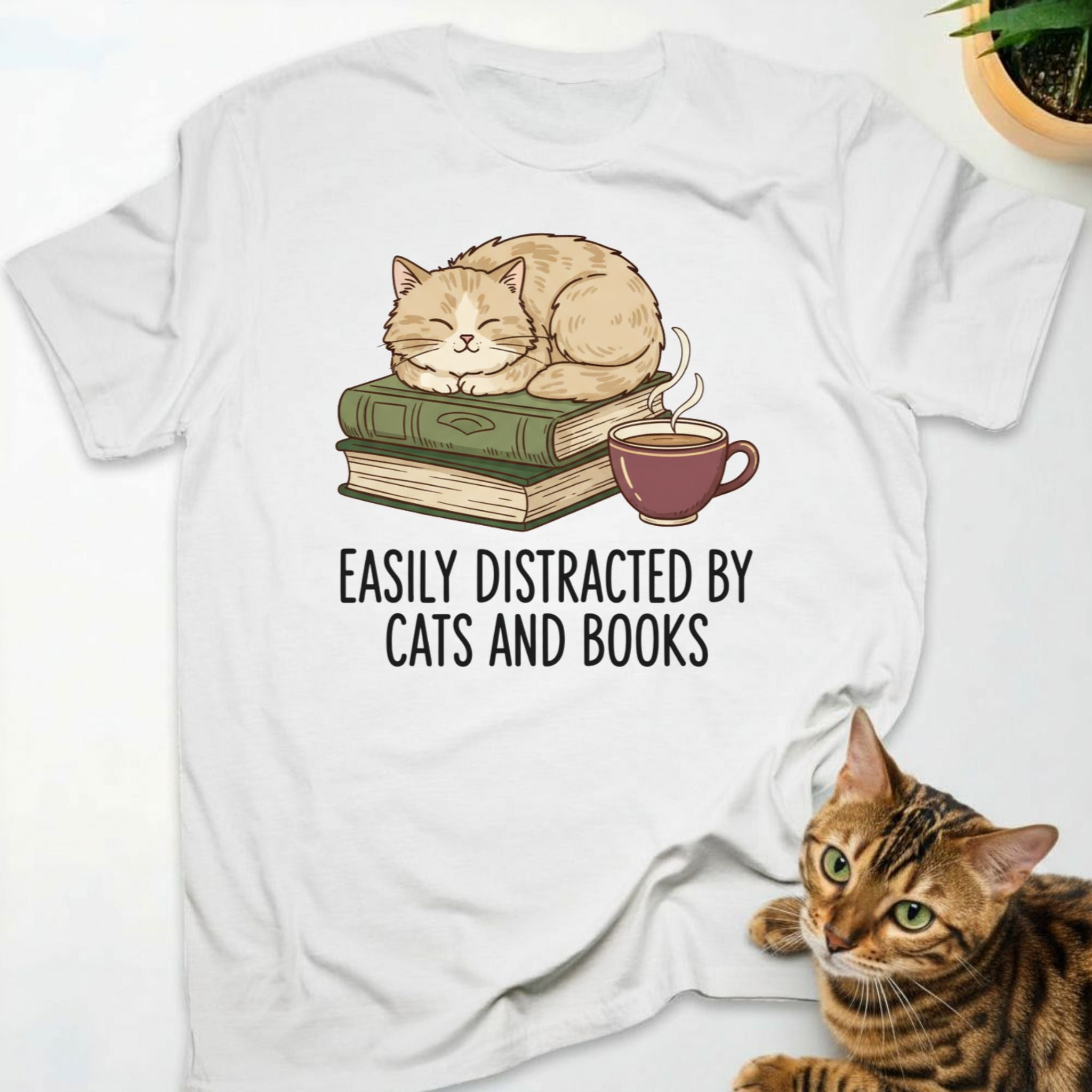Easily Distracted By Cats And Books
