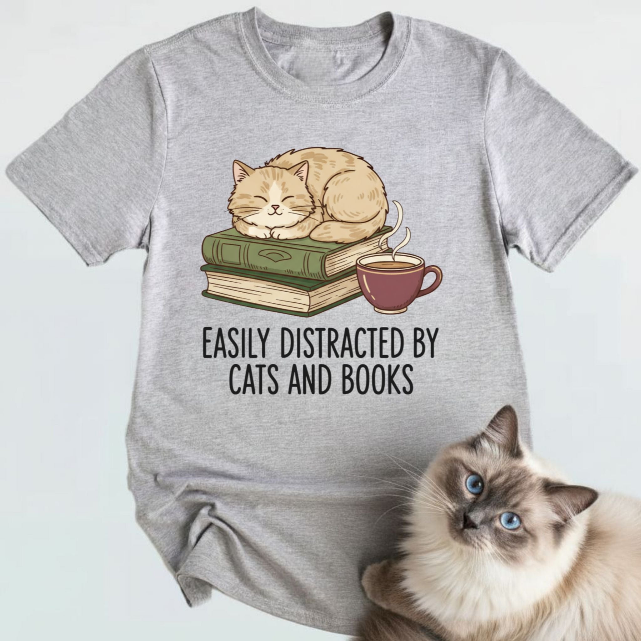 Easily Distracted By Cats And Books