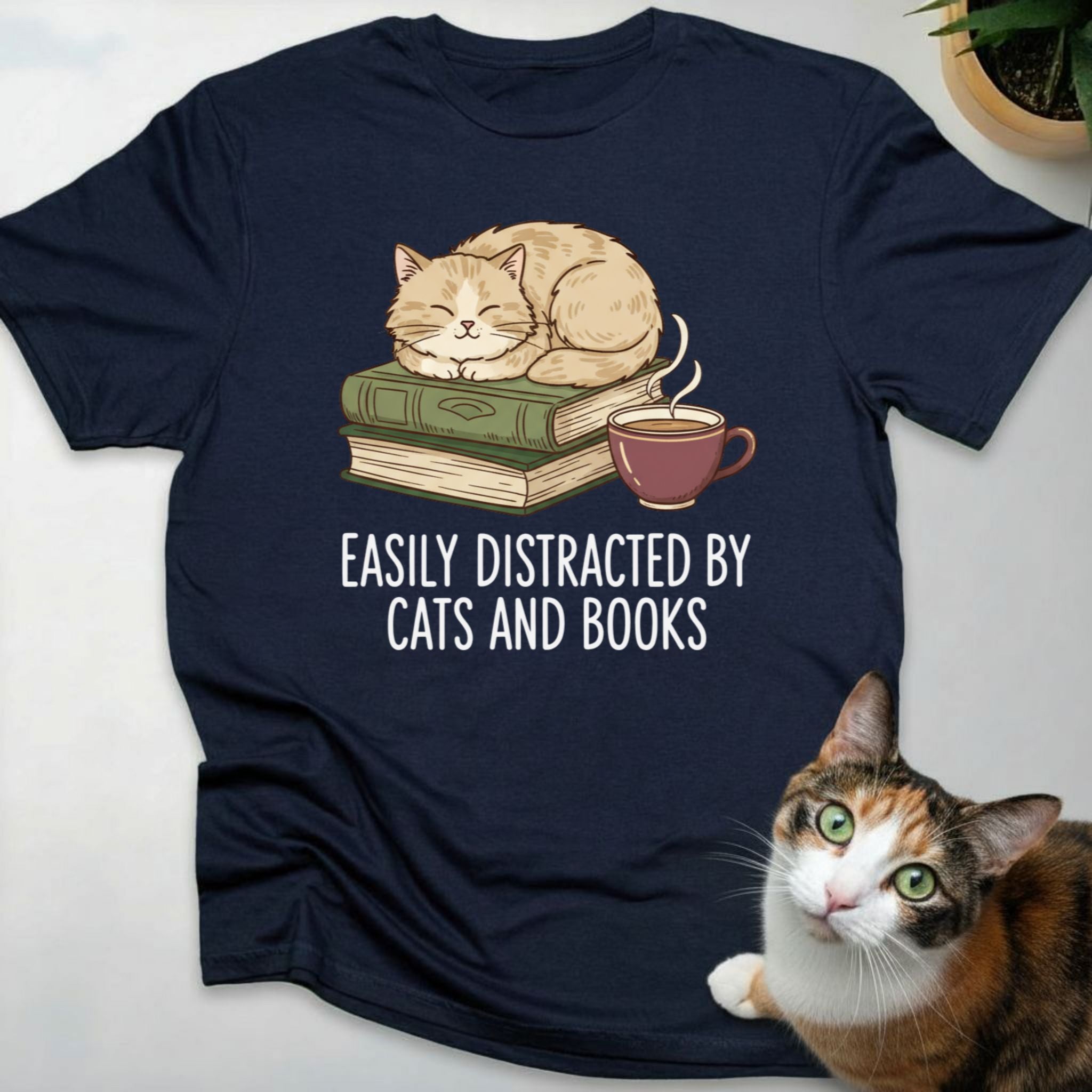 Easily Distracted By Cats And Books