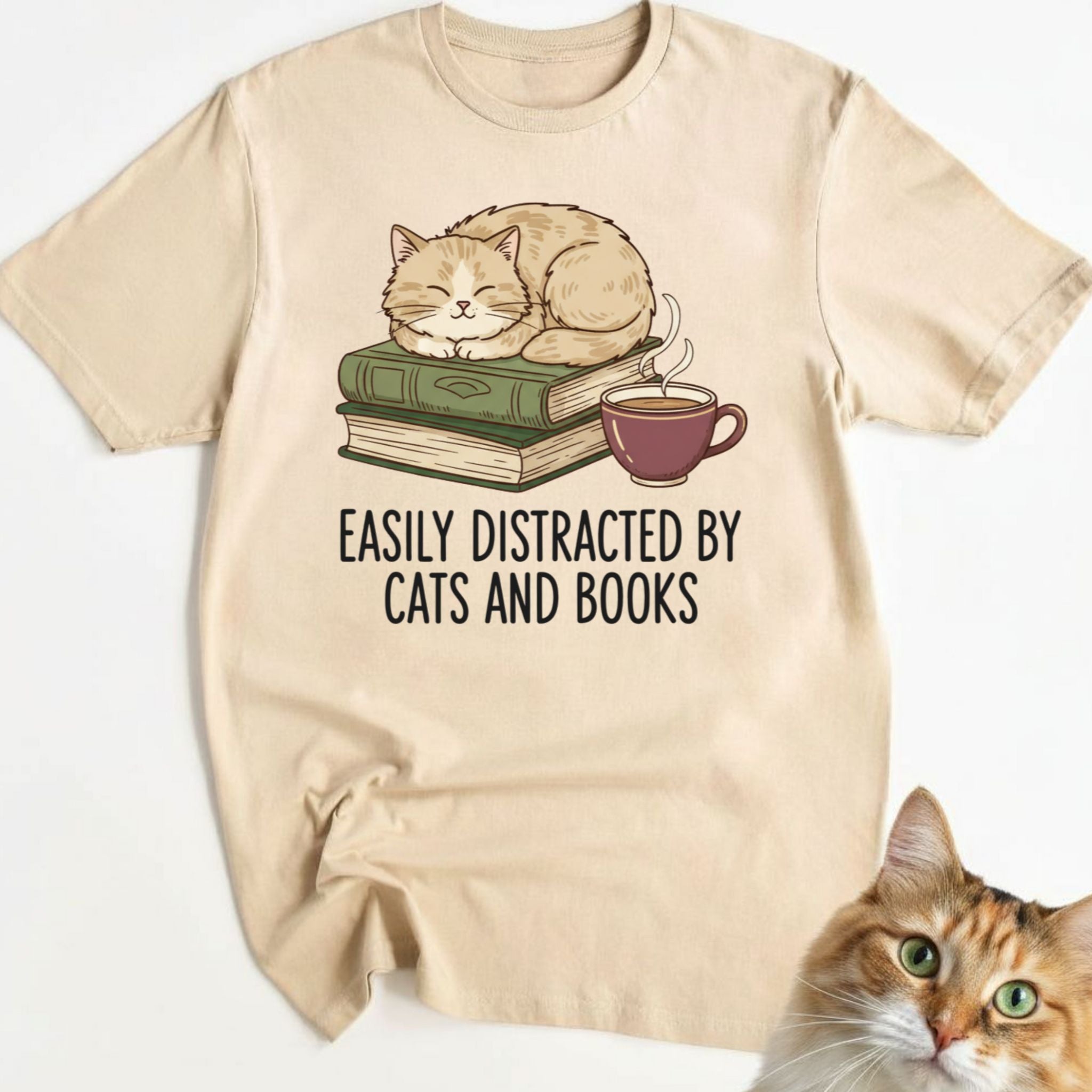 Easily Distracted By Cats And Books