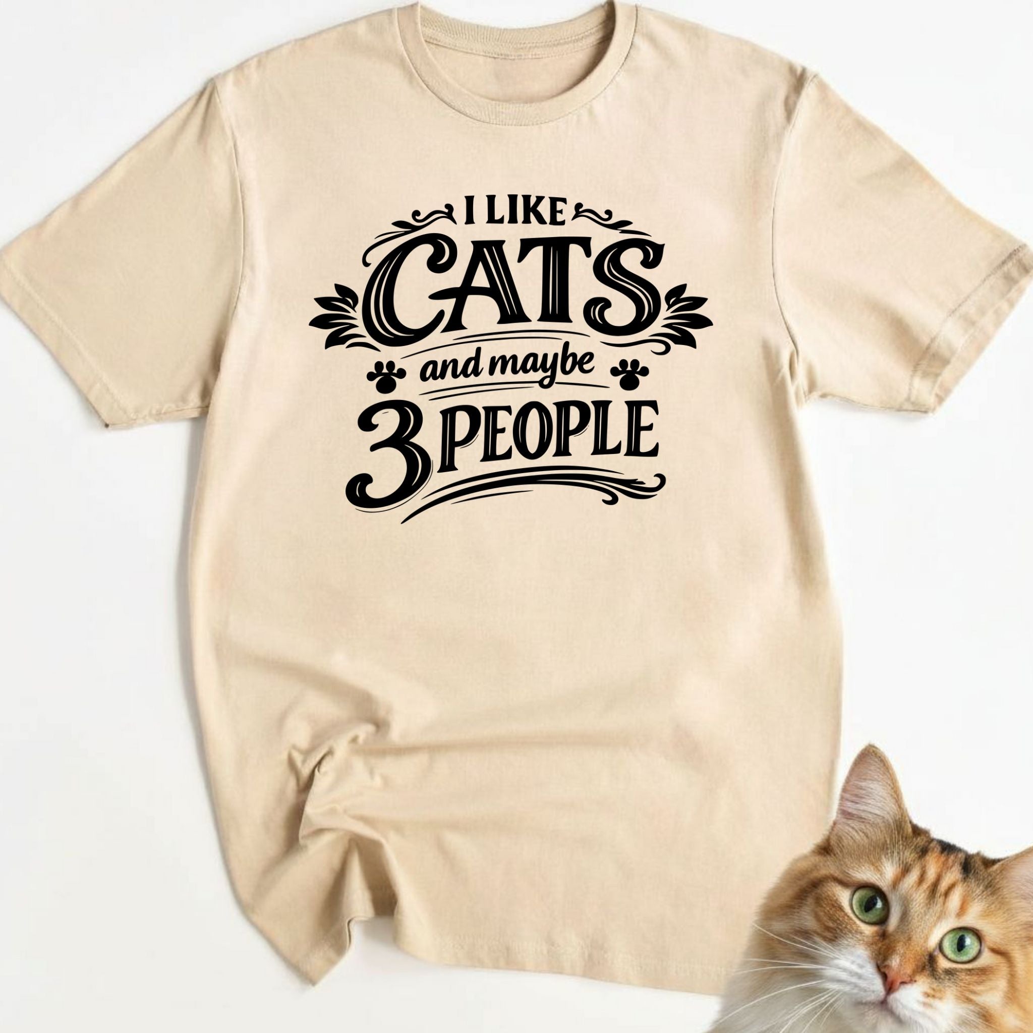 I like cats and maybe 3 people