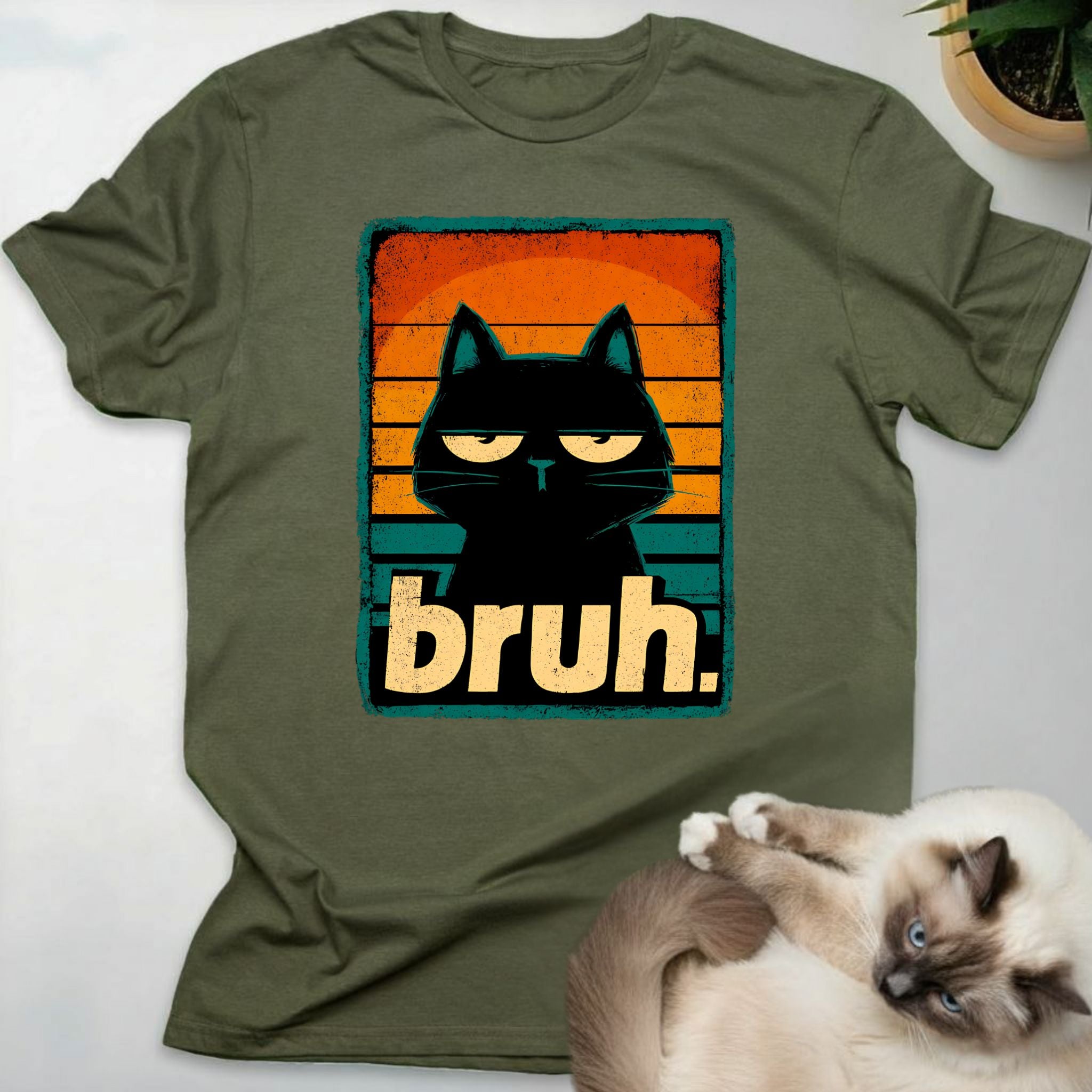 Black Cat "Bruh" T-Shirt