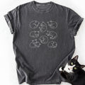 Dark gray faded sleeping kittens collage short sleeve tee