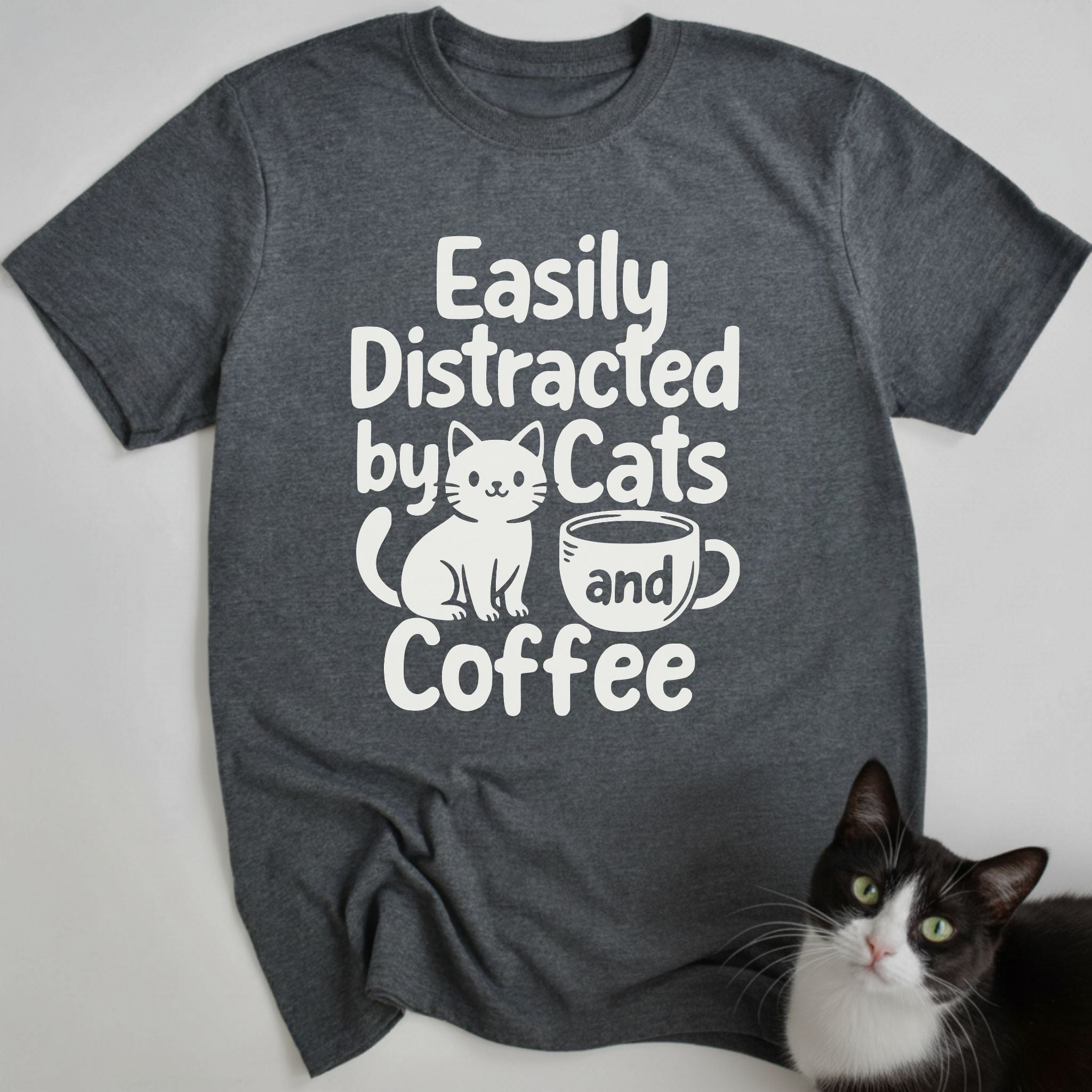 Distracted By Cats And Coffee T-Shirt