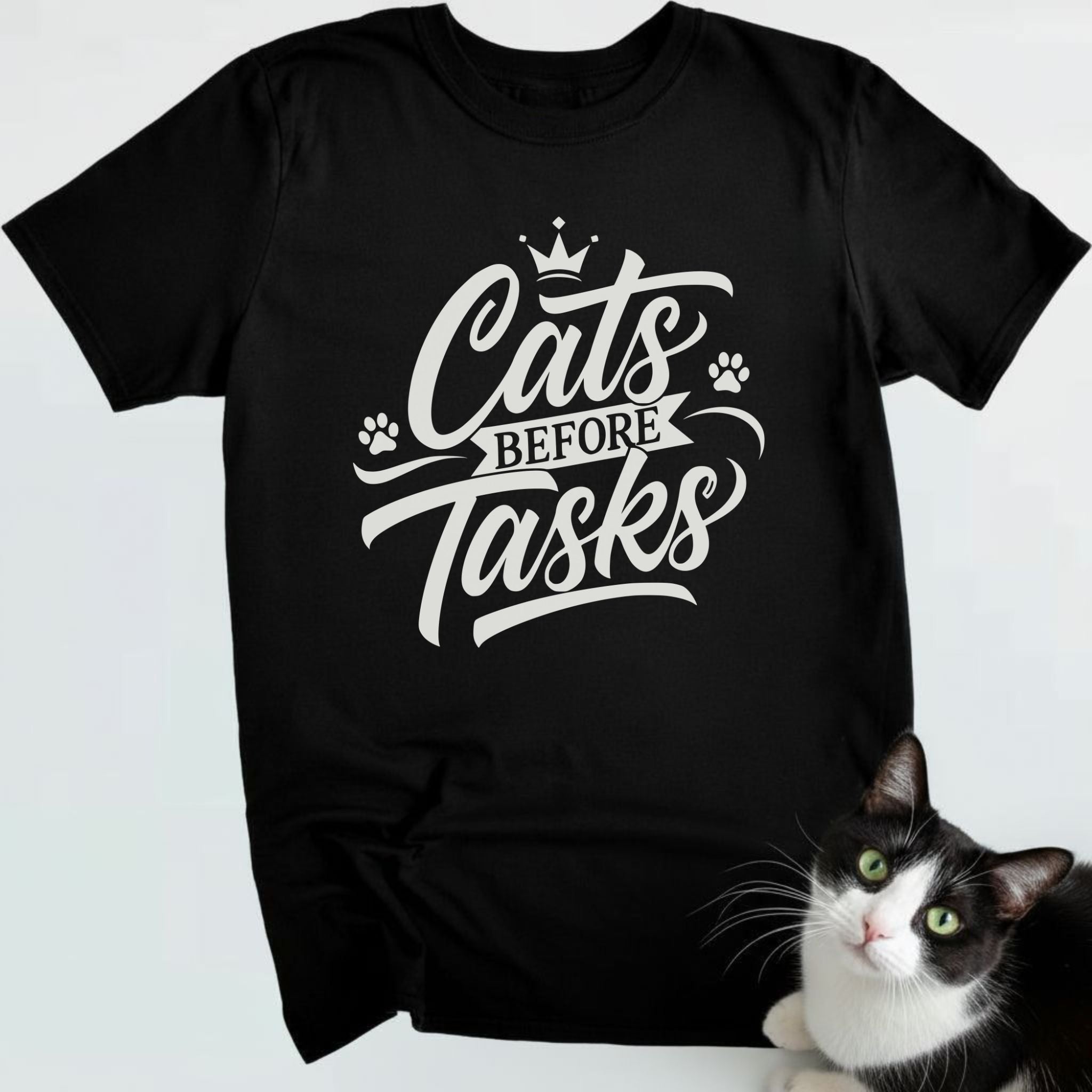 Cats Before Tasks T-Shirt