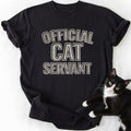 Black cat dad graphic tee with relaxed fit and double-needle stitching detail