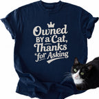 Navy blue relaxed fit cat dad t-shirt with funny slogan