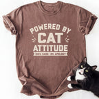 Brown comfort colors cat dad shirt with humorous paw print design
