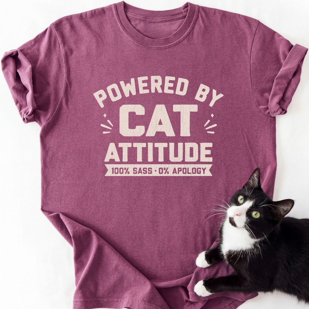 Maroon heather cat lover t-shirt featuring sassy feline quote