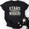 Black Stars Stripes Whiskers distressed graphic tee