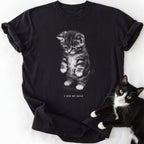 Black cat lover t-shirt featuring standing tabby kitten and 'I Did My Best' slogan