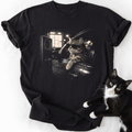Vintage tabby cat in sunglasses at drive-thru graphic tee