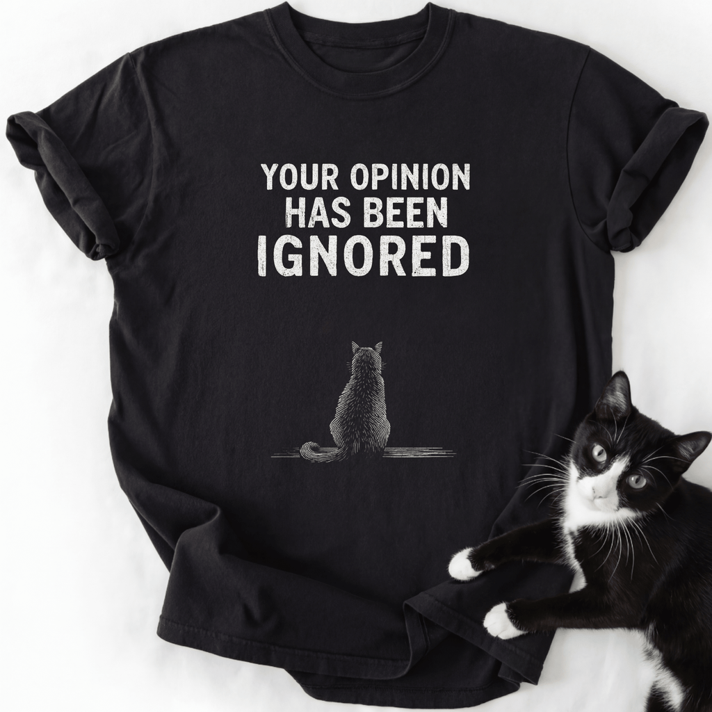 Black ring-spun cotton cat dad shirt with distressed white lettering and line art