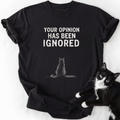 Black ring-spun cotton cat dad shirt with distressed white lettering and line art