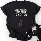 Black ring-spun cotton cat dad shirt with distressed white lettering and line art