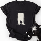 Black Not Today Human cat silhouette t-shirt for cat lovers