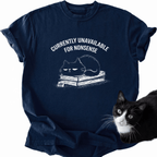 Nonsense Cat T-Shirt dark navy garment-dyed cotton with sleeping cat graphic