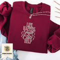 Faith & Cats Help Embroidered Sweatshirt