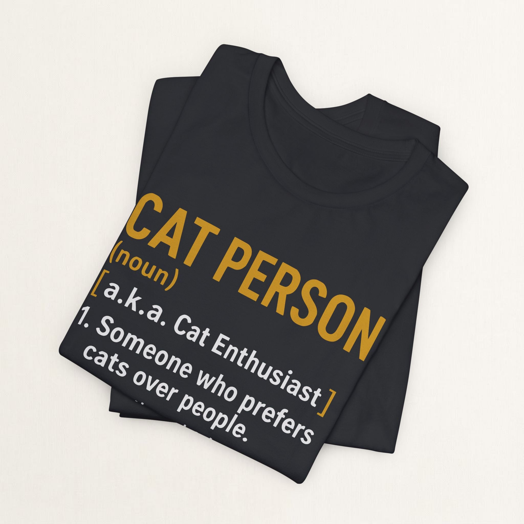 Folded vintage black Cat Person cat t-shirt